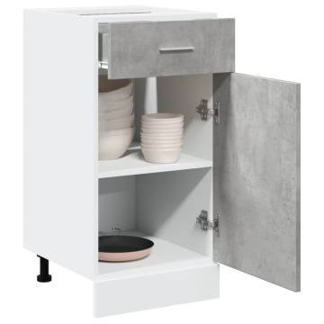 Concrete Grey Drawer Bottom Cabinet - 40x46x81.5 cm