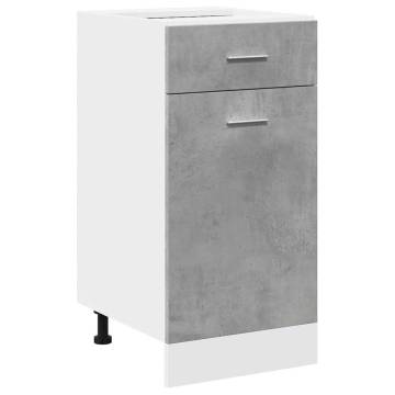 Concrete Grey Drawer Bottom Cabinet - 40x46x81.5 cm