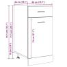 Concrete Grey Drawer Bottom Cabinet - 40x46x81.5 cm