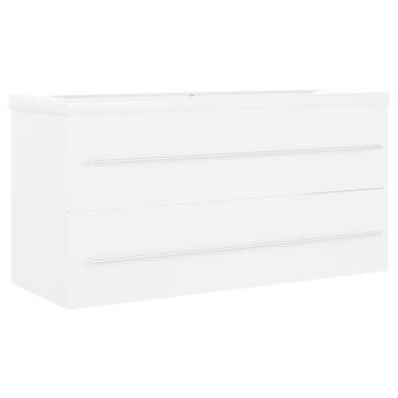 Sink Cabinet with Built-in Basin - White Engineered Wood