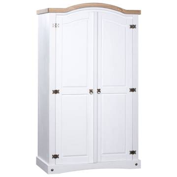 Elegant Mexican Pine Corona 2 Doors Wardrobe - White