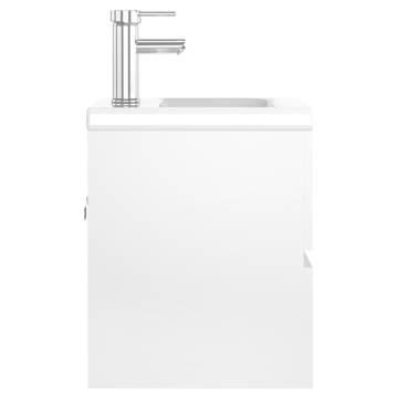 Sink Cabinet with Built-in Basin - White Engineered Wood