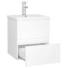 Sink Cabinet with Built-in Basin - White Engineered Wood