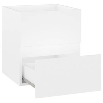 Sink Cabinet with Built-in Basin - White Engineered Wood