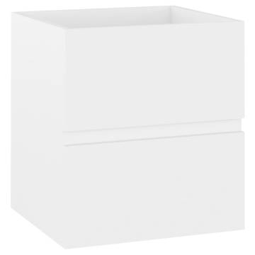 Sink Cabinet with Built-in Basin - White Engineered Wood