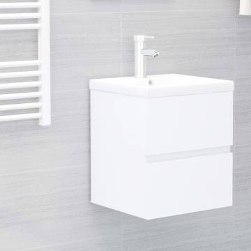 Sink Cabinet with Built-in Basin - Modern White Design