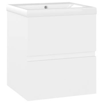 Sink Cabinet with Built-in Basin - Modern White Design