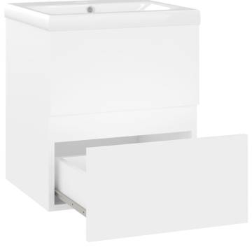 Sink Cabinet with Built-in Basin - Modern White Design