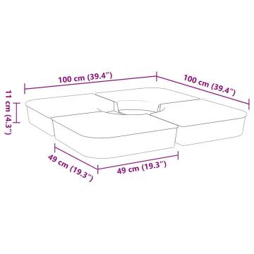 4 Piece Parasol Base Set - 100 kg Durable Stability