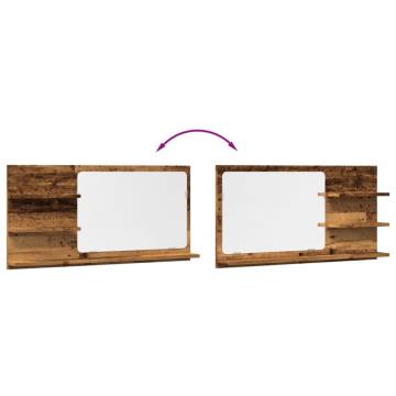 Bathroom Mirror Cabinet Old Wood - 90x11x45 cm | HiPo Market