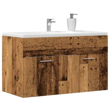 Bathroom Sink Cabinet in Old Wood - Durable Design | HipoMarket UK