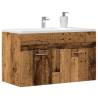  Bathroom Sink Cabinet Old Wood 90x38.5x46 cm Engineered Wood Colour old wood Size 90 x 38.5 x 46 cm Number of 1 Number of Pieces 