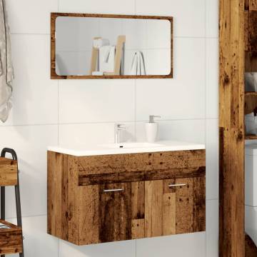 Bathroom Sink Cabinet in Old Wood - Durable Design | HipoMarket UK