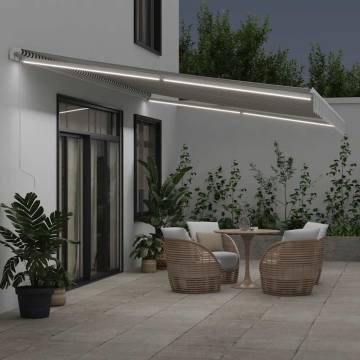 Retractable Awning with LED - Anthracite & White 600x300 cm