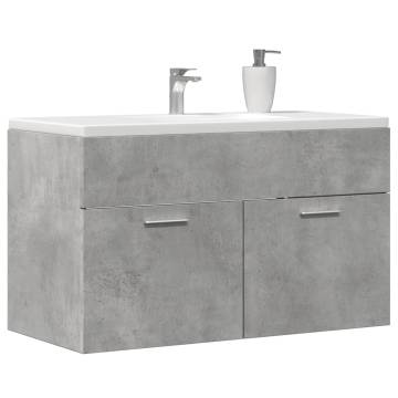 Concrete Grey Bathroom Sink Cabinet - 90x38.5x46 cm