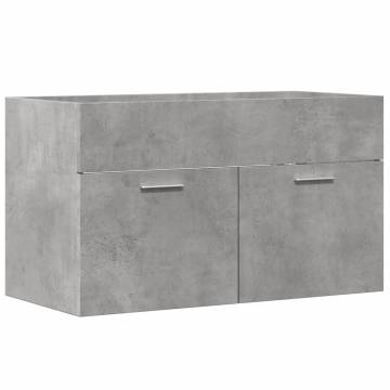 Concrete Grey Bathroom Sink Cabinet - 90x38.5x46 cm