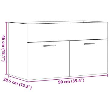 Concrete Grey Bathroom Sink Cabinet - 90x38.5x46 cm