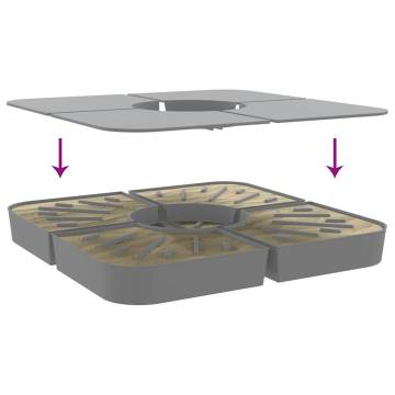 4 Piece Parasol Base Set - Stable & Durable 100 kg Base