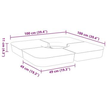 4 Piece Parasol Base Set - Stable & Durable 100 kg Base