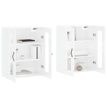 High Gloss White Wall Mounted Cabinets - Set of 2 | HipoMarket