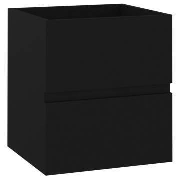 Stylish Sink Cabinet with Built-in Basin - Black Engineered Wood