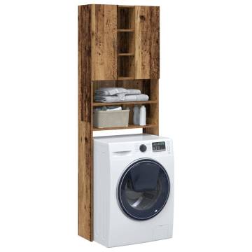 Washing Machine Cabinet Old Wood - Space-Saving Storage Solution