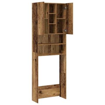 Washing Machine Cabinet Old Wood - Space-Saving Storage Solution