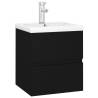 Sink Cabinet with Built-in Basin - Black Engineered Wood