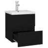 Sink Cabinet with Built-in Basin - Black Engineered Wood