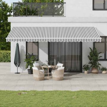 Automatic Retractable Awning Anthracite & White 600x300 cm