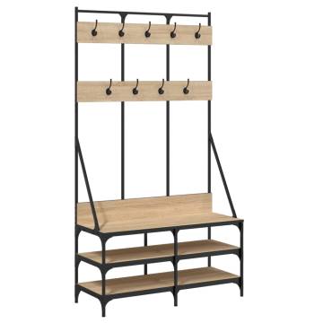 Clothes Rack with Shoe Storage - Sonoma Oak 100x40x184 cm