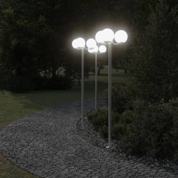 3pcs Silver Outdoor Floor Lamps - Durable & Stylish Lighting