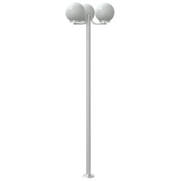 3pcs Silver Outdoor Floor Lamps - Durable & Stylish Lighting