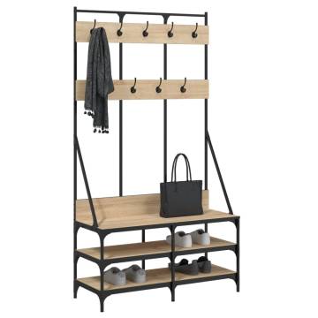 Clothes Rack with Shoe Storage - Sonoma Oak 100x40x184 cm