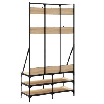 Clothes Rack with Shoe Storage - Sonoma Oak 100x40x184 cm