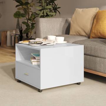 High Gloss White Coffee Table - Stylish & Practical 55x55 cm