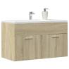  Bathroom Sink Cabinet Sonoma Oak 90x38.5x46 cm Engineered Wood Colour sonoma oak Size 90 x 38.5 x 46 cm Number of 1 Number of Pieces 