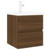 Stylish Sink Cabinet with Built-in Basin - Brown Oak | Hipomarket