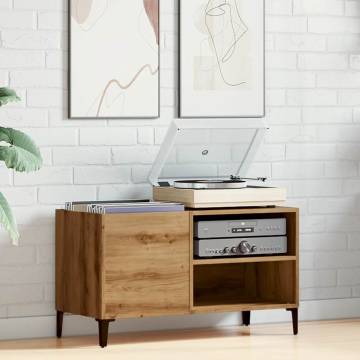 Artisan Oak Record Cabinet - Stylish Storage Solution