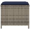 Garden Stools with Cushions - 4 pcs Grey Poly Rattan