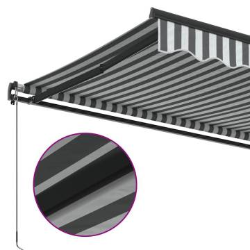 Manual Retractable Awning 600x300 cm - Anthracite & White