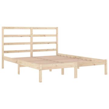 Solid Wood Bed Frame 135x190 cm Double - Modern & Rustic Design