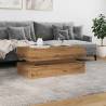 Modern Coffee Table with LED Lights - Artisian Oak 90x50 cm