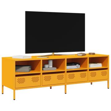 Sturdy Mustard Yellow TV Cabinet - 135x39x43.5 cm