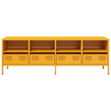 Sturdy Mustard Yellow TV Cabinet - 135x39x43.5 cm