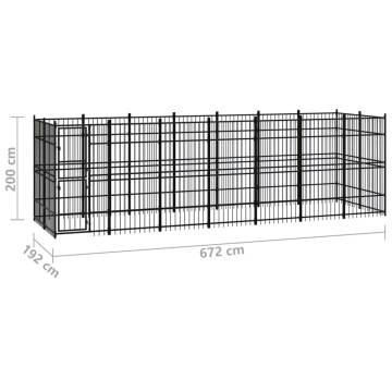 Outdoor Dog Kennel Steel 12.9 m² | Durable & Secure