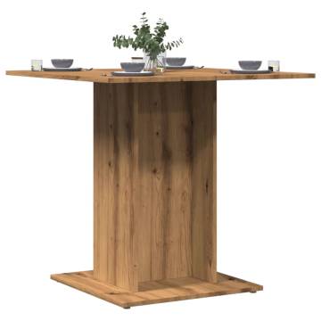 Artisan Oak Dining Table - Minimalist Design, 80x80 cm