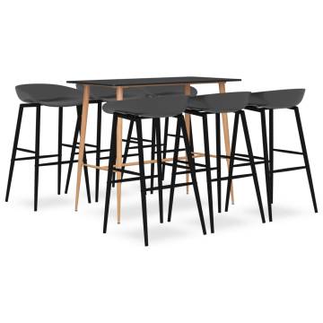 7 Piece Black and Grey Bar Set - Modern Design for Home & Garden