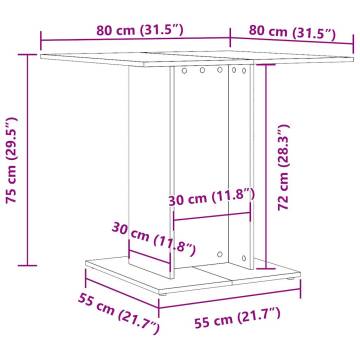 Artisan Oak Dining Table - Minimalist Design, 80x80 cm