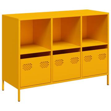 Stylish Mustard Yellow Sideboard - Cold-Rolled Steel Storage